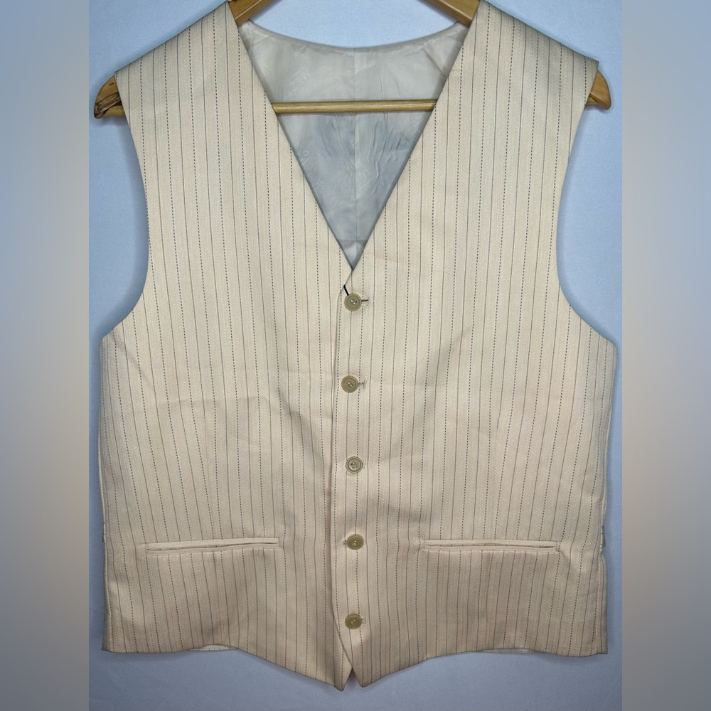 Beige Striped Vest